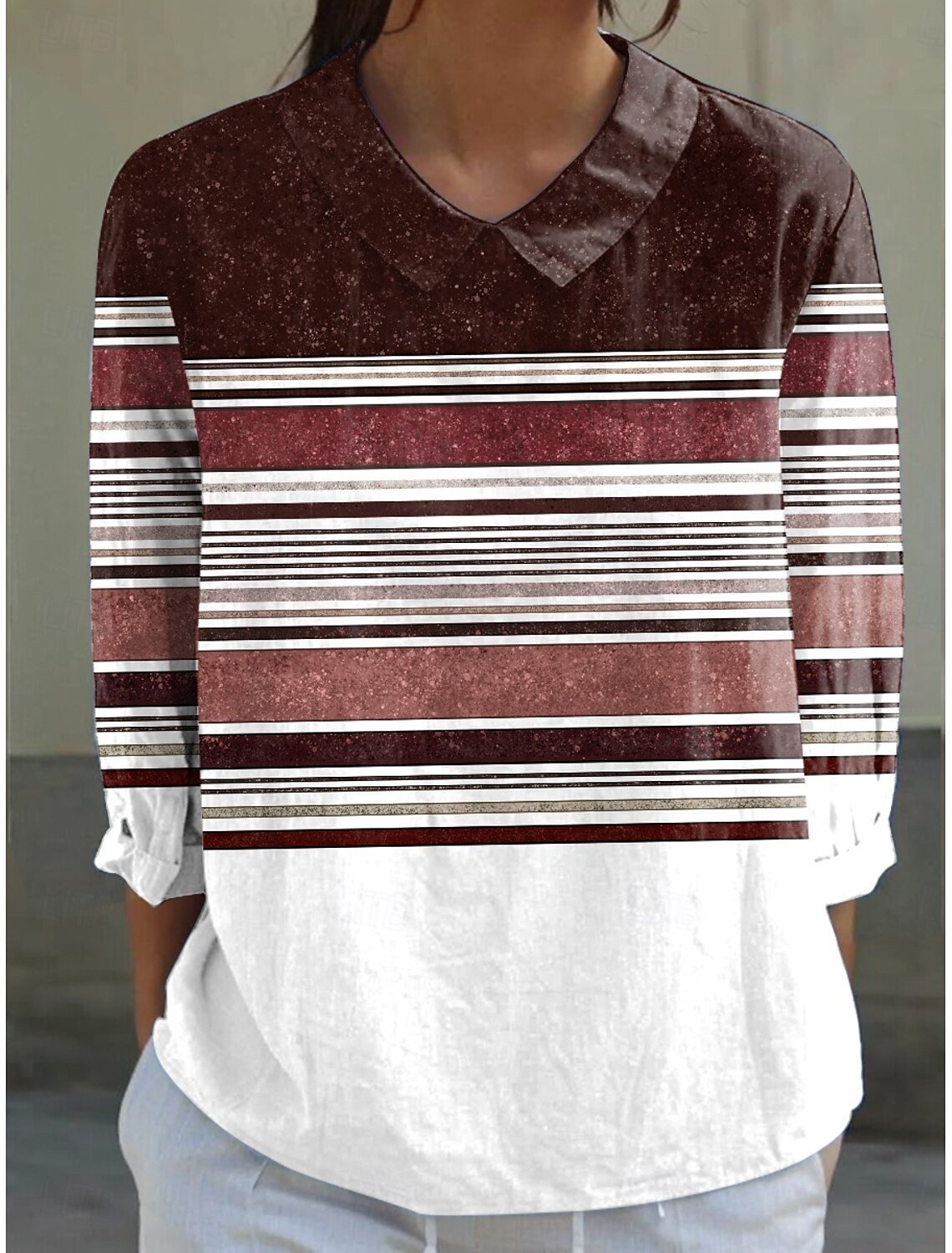 Shawl Collar Linen Blend Boho Shirt