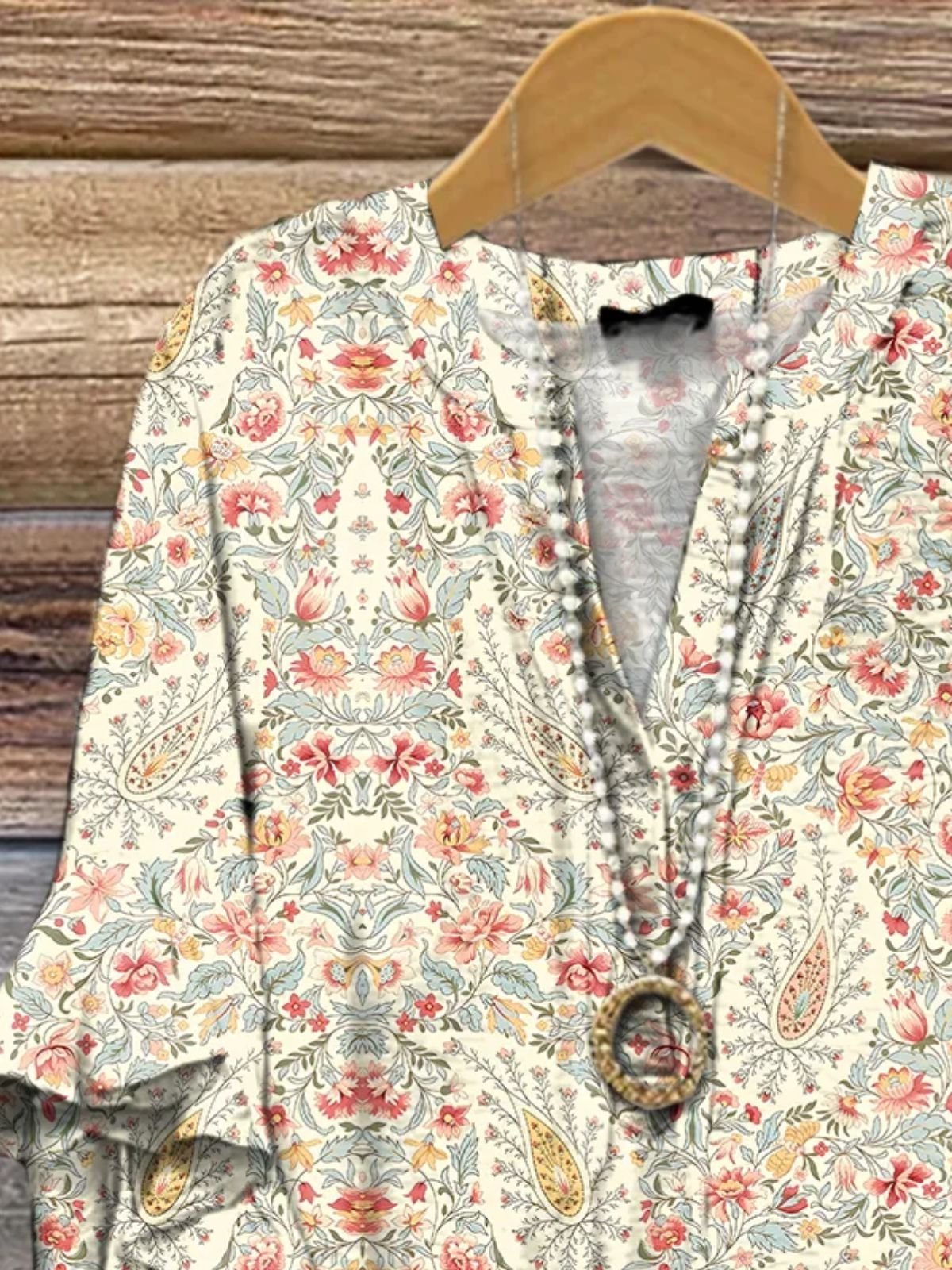 Floral Vacation V Neck Blouse