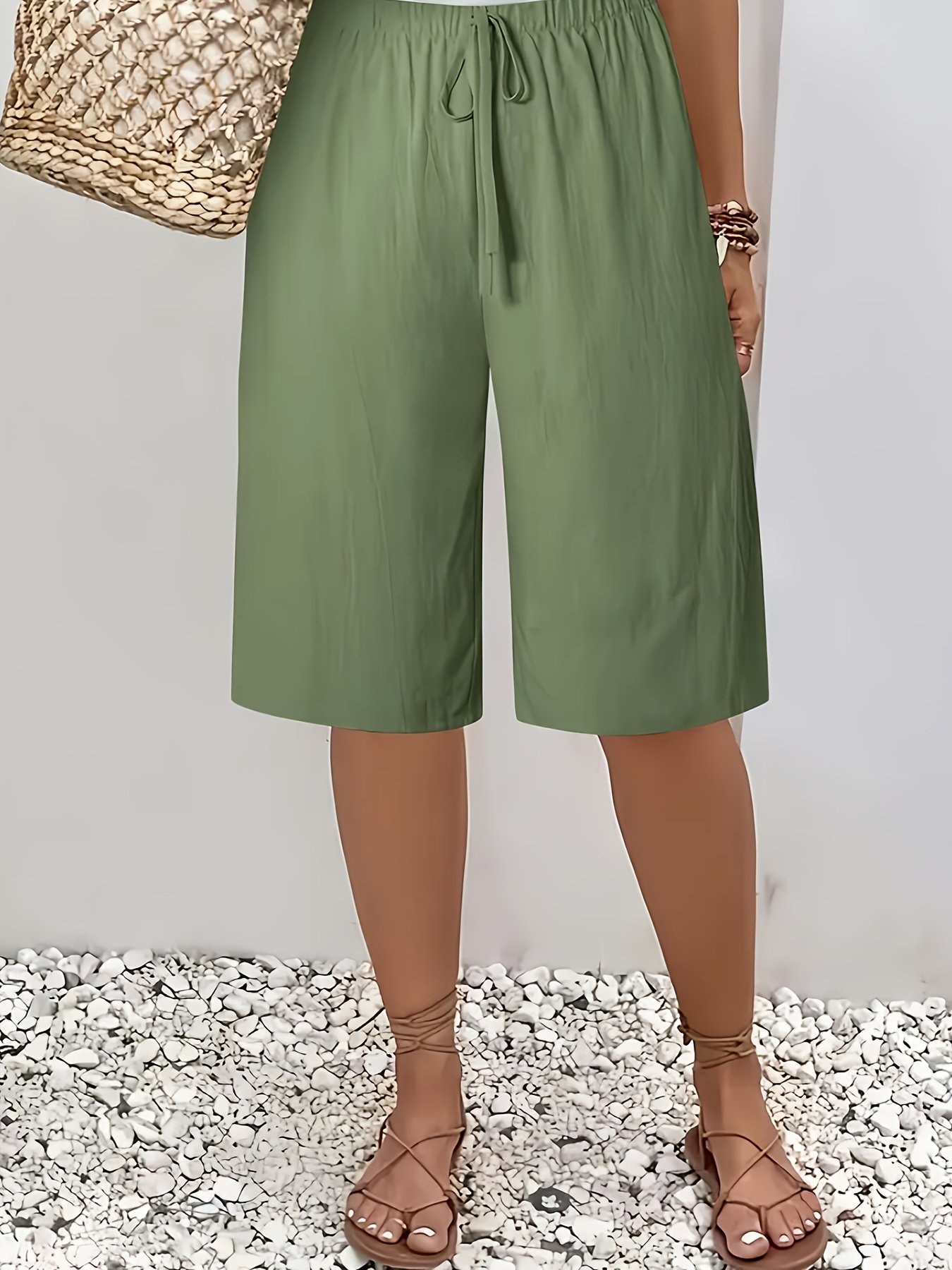Women's Loose Casual Lace-Up Straight Pants