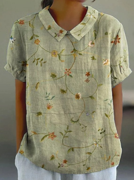 Women's Short Sleeve T-shirt Summer Color1 Geometric Printing Stand Collar Daily Going Out Casual Top