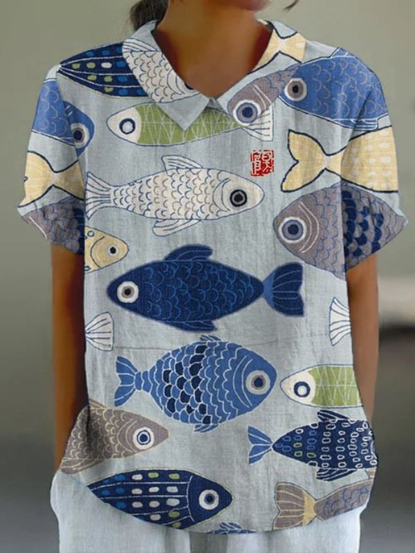 Women's Short Sleeve T-shirt Summer Color1 Geometric Printing Stand Collar Daily Going Out Casual Top