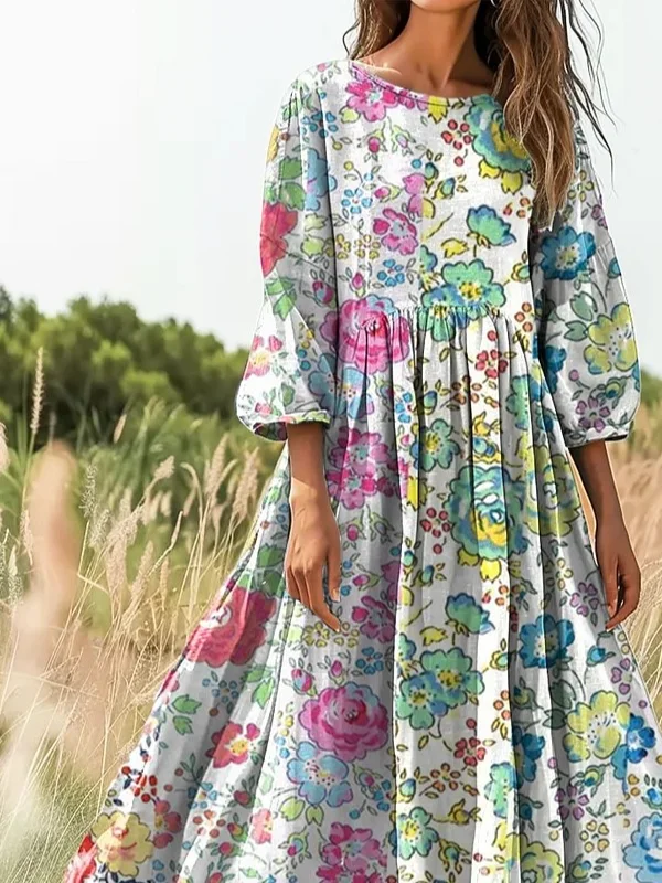 Gradient Pattern Loose Casual Dress