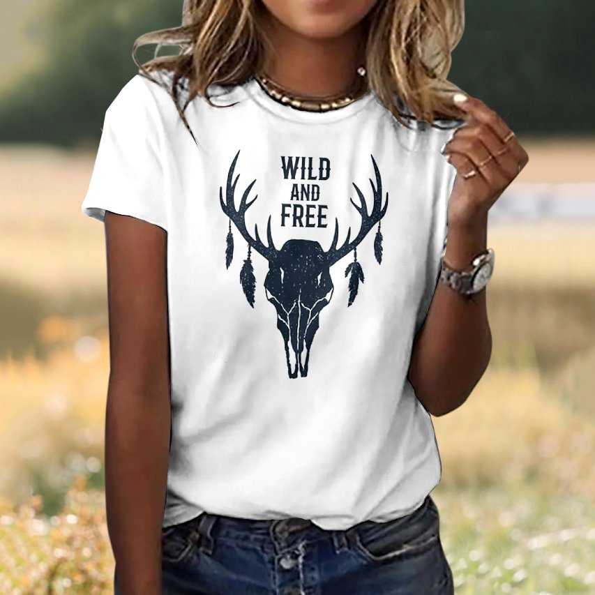 Casual Crew Neck Plain T-Shirt