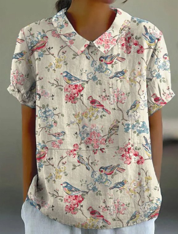 Women's Short Sleeve T-shirt Summer Color1 Geometric Printing Stand Collar Daily Going Out Casual Top