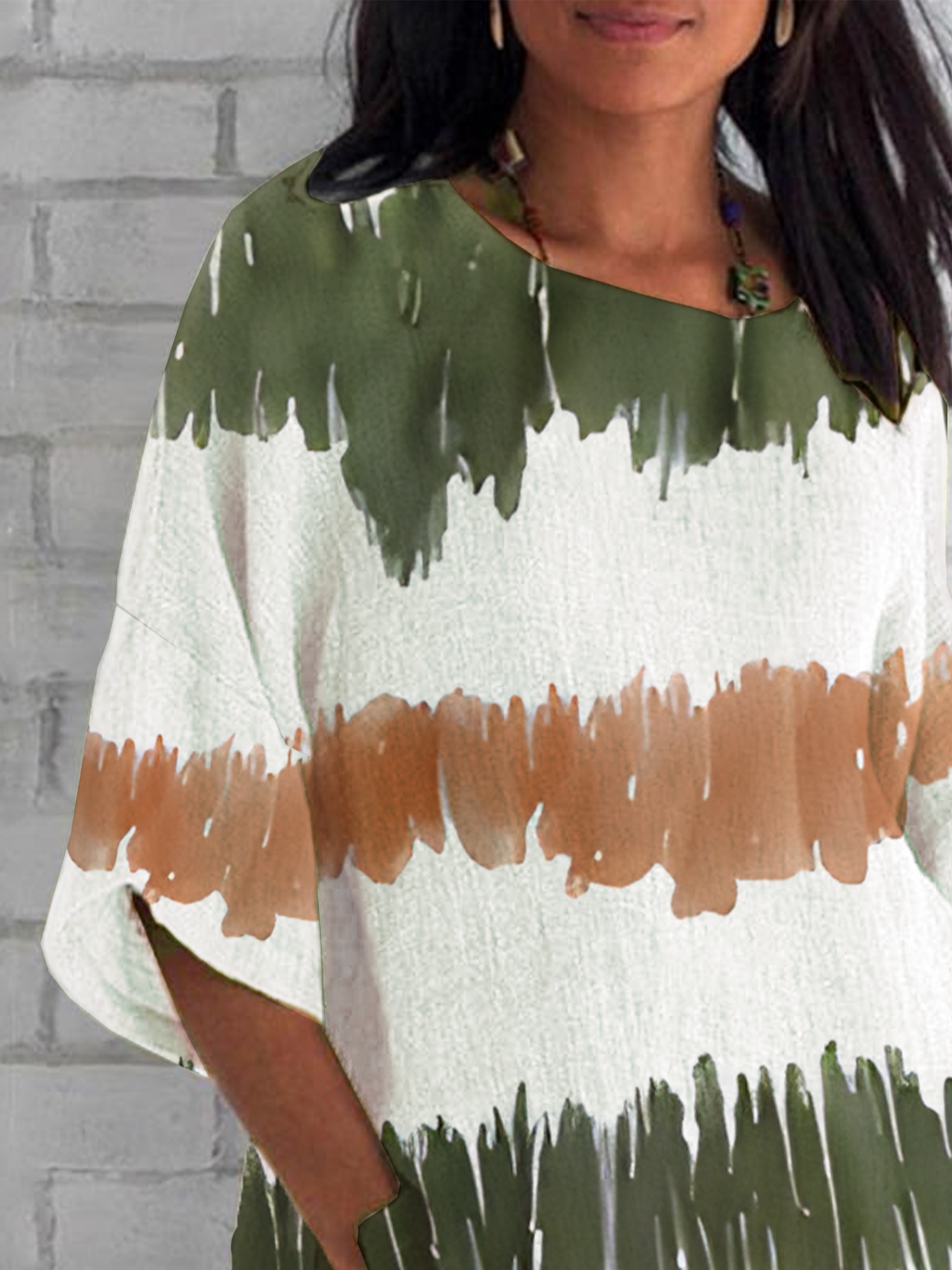 Women's Half Sleeve T-shirt Summer As Picture Abstract Crew Neck Daily Going Out Casual Top
