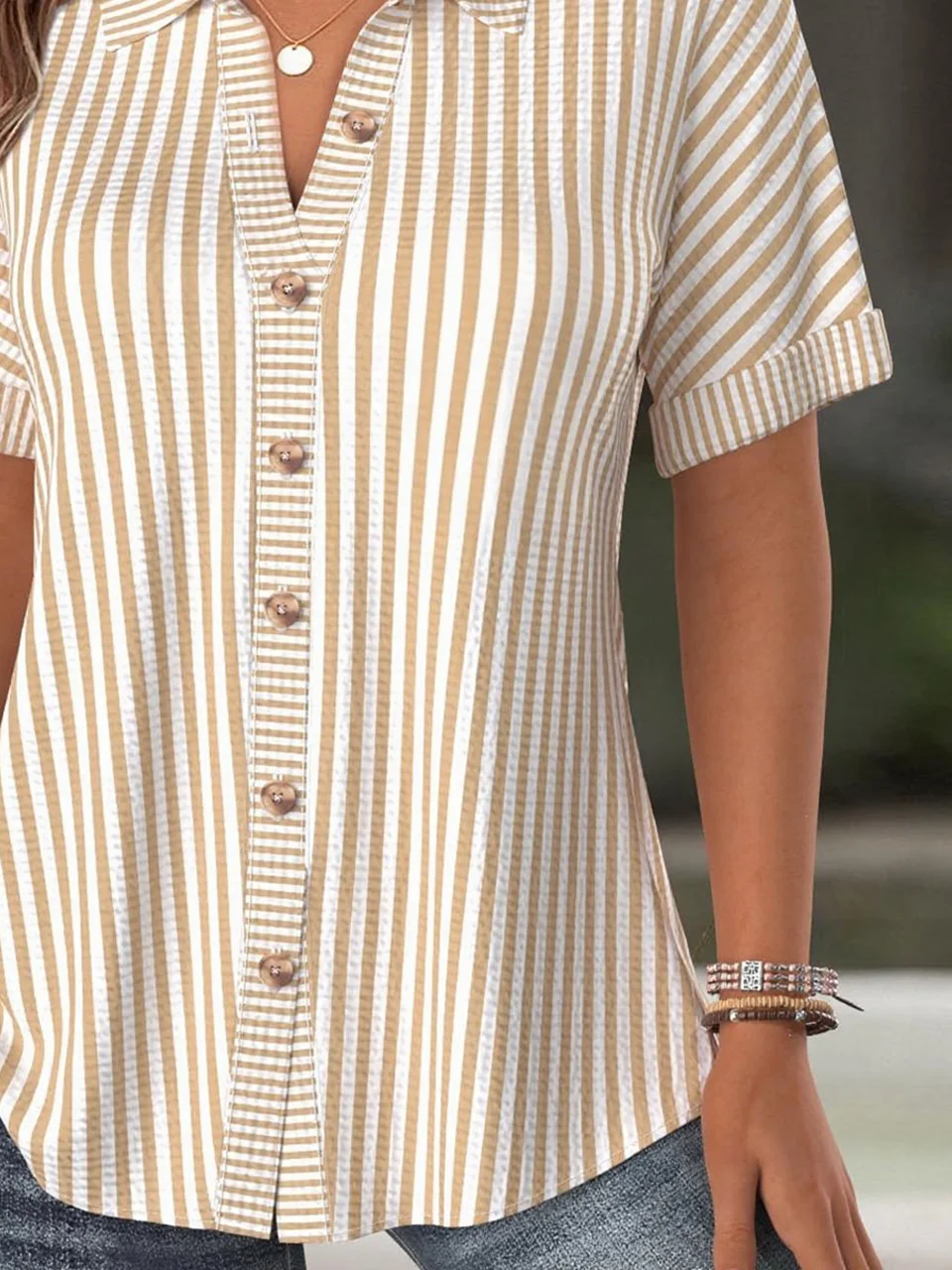 Simple Shawl Collar Loose Shirt