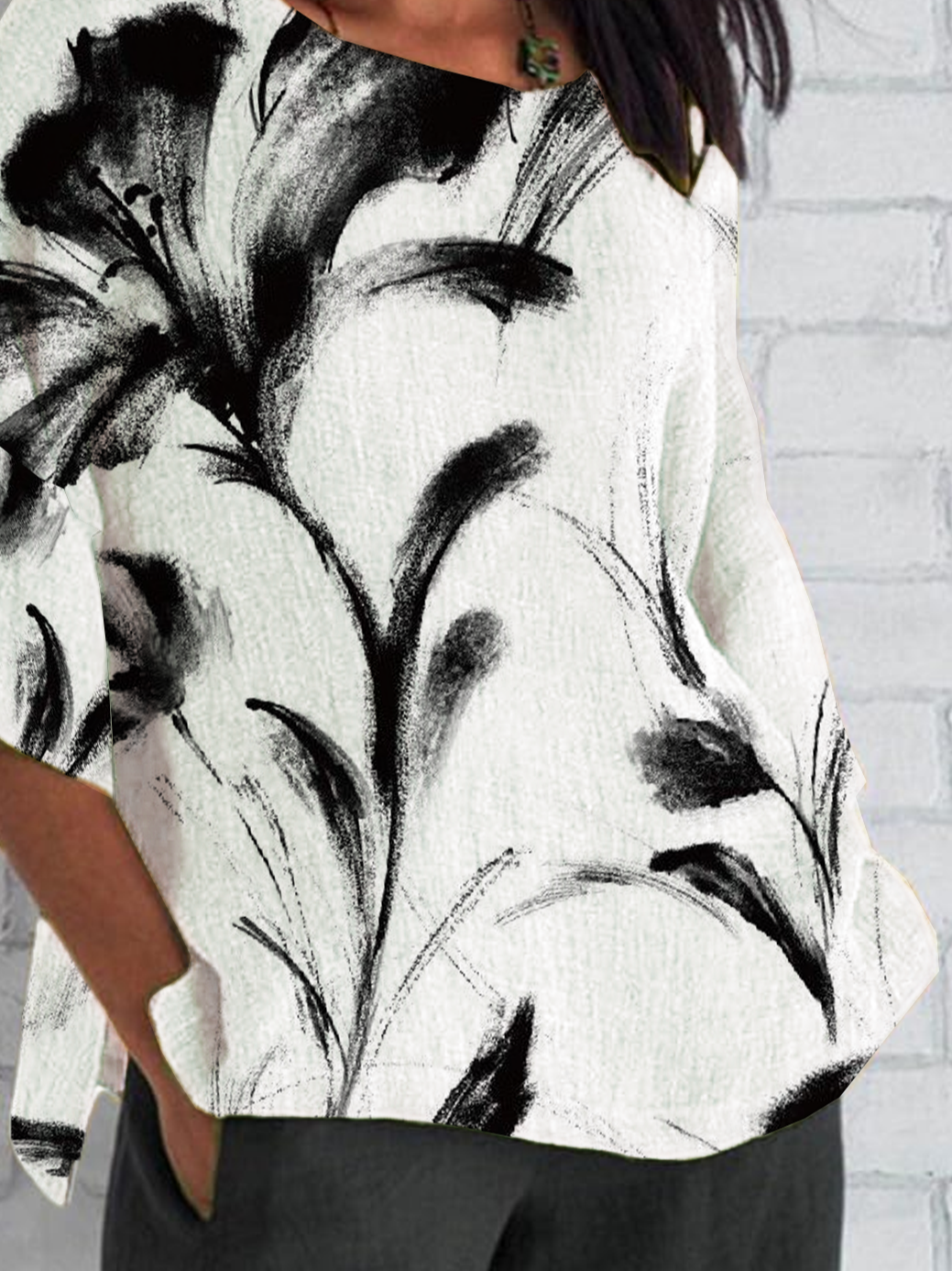 Women's Half Sleeve T-shirt Summer White Floral Crew Neck Daily Going Out Casual Top