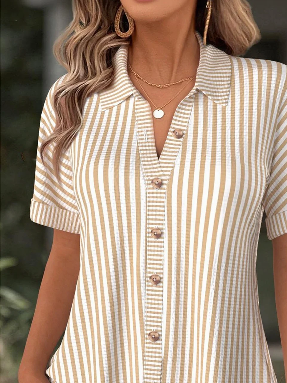 Simple Shawl Collar Loose Shirt