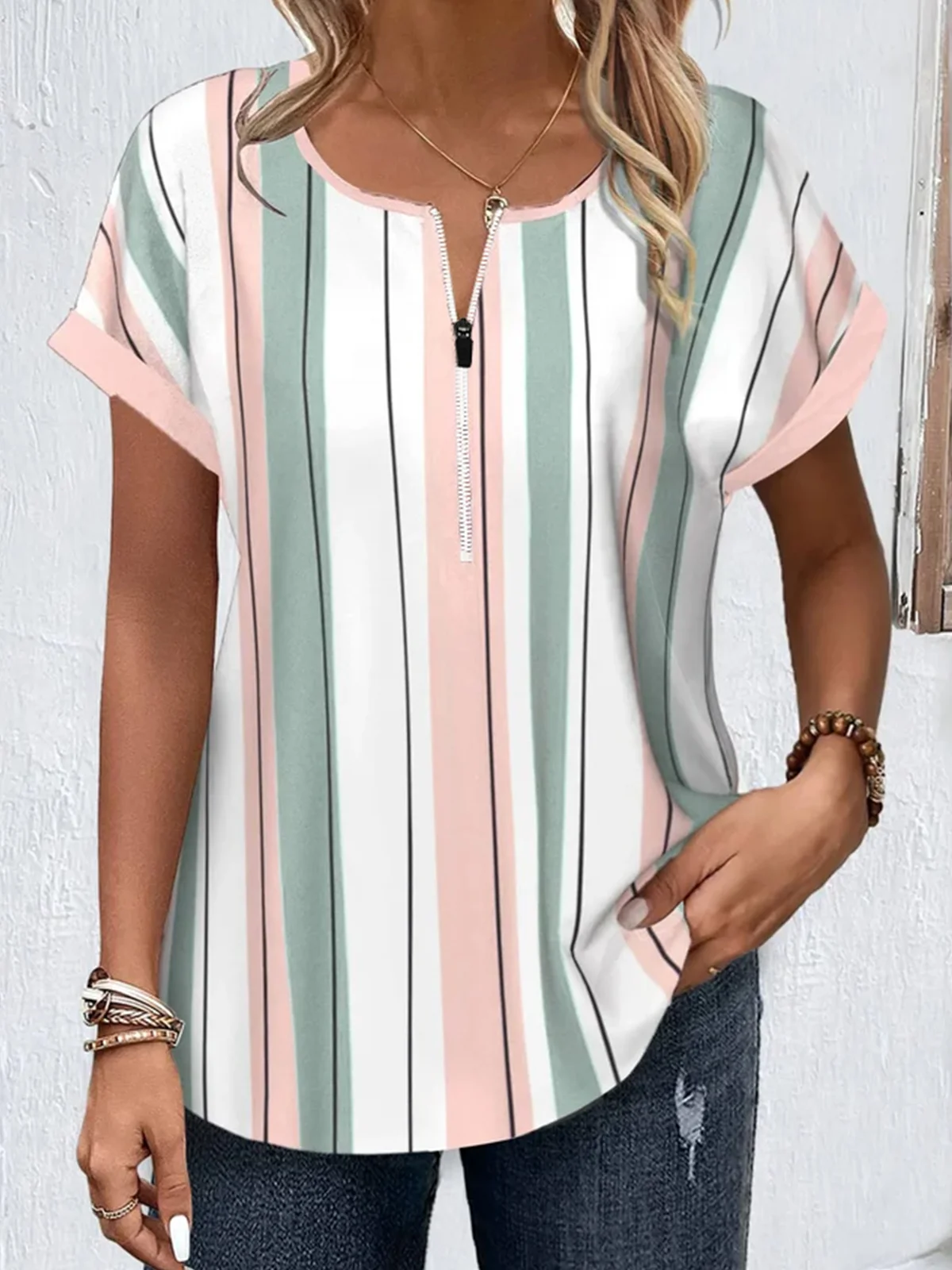 Casual Striped Blouse