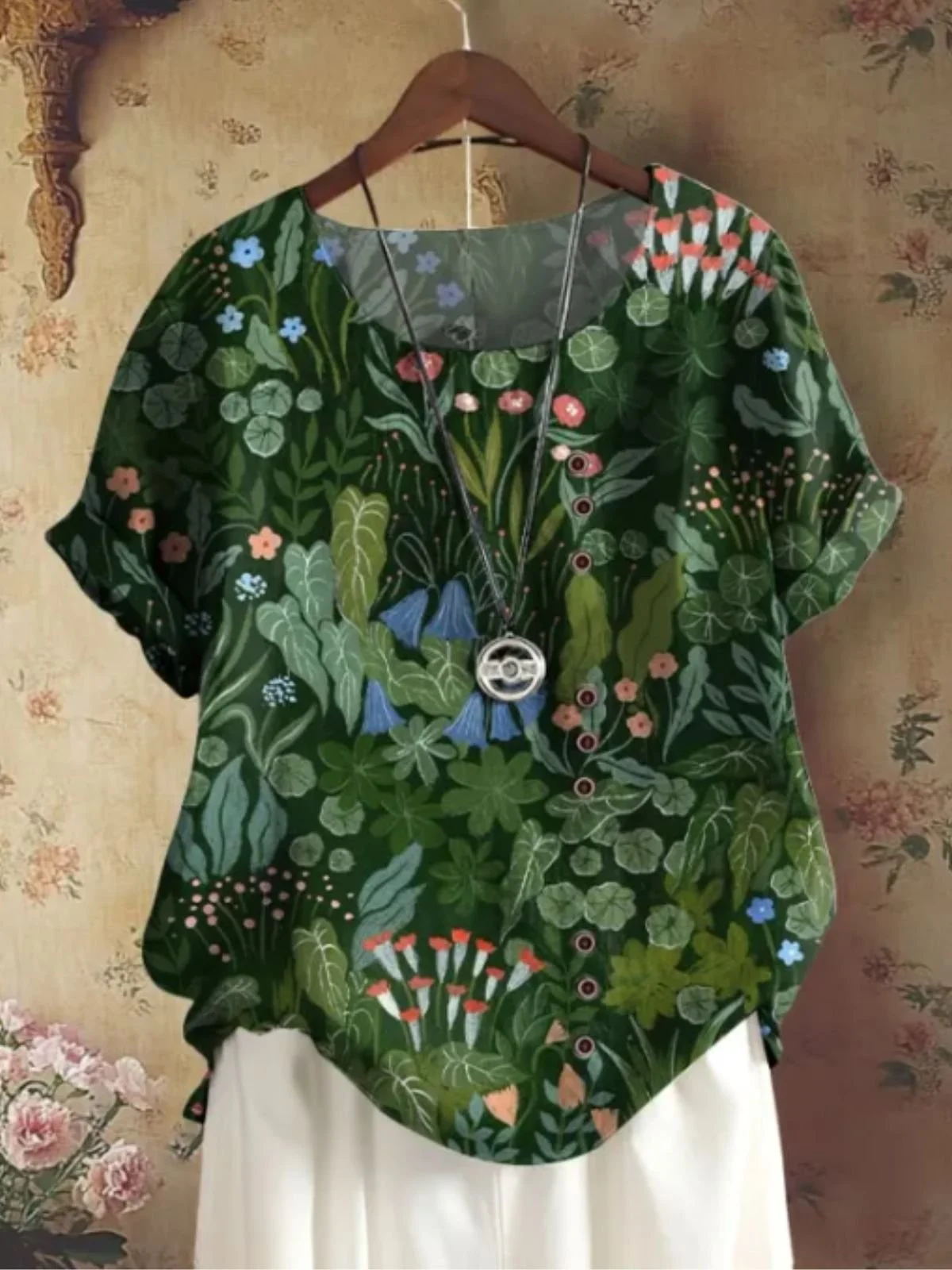 Street Floral Regular Fit Cotton Blouse