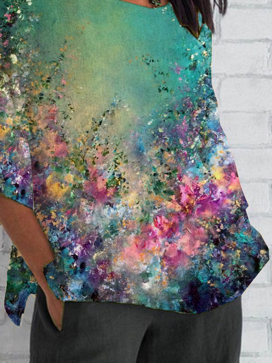 Women's Half Sleeve T-shirt Summer Green Floral Crew Neck Daily Going Out Casual Top