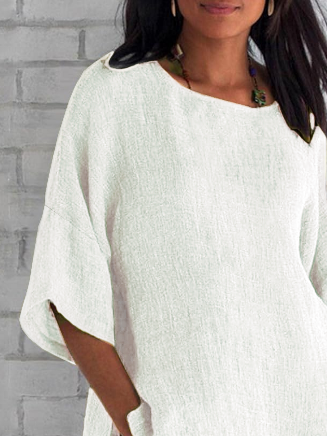 Women's Half Sleeve T-shirt Summer White Plain Crew Neck Daily Going Out Casual Top