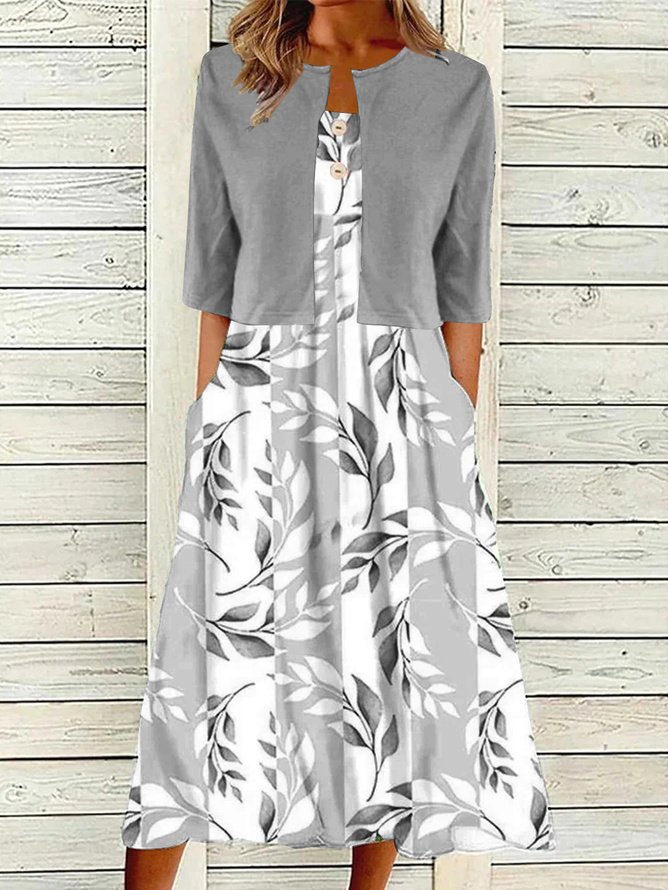 Crew Neck Simple Loose Two-Piece Set