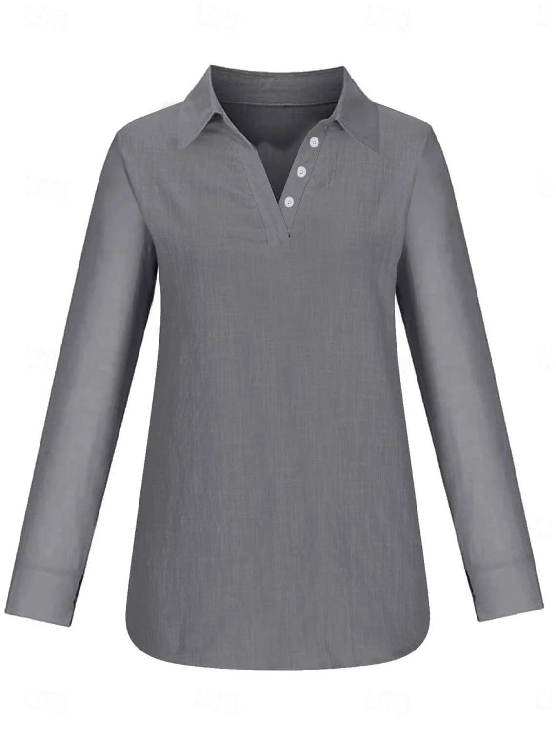 Women's Long Sleeve Casual Half-Open Shirt