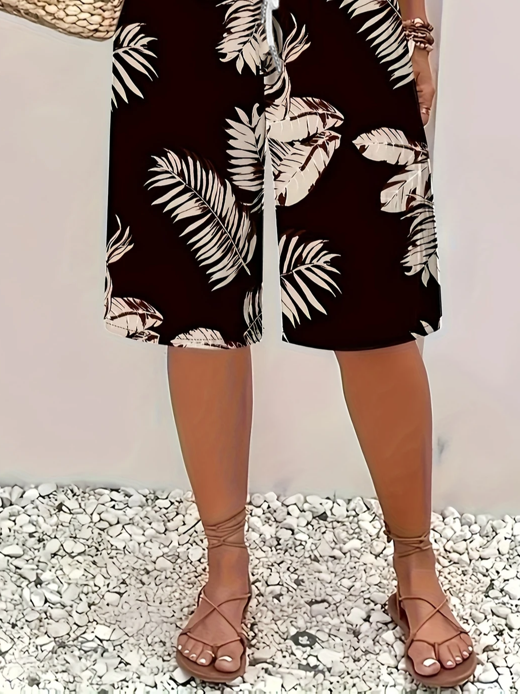 Women's  H-Line Straight Pants Daily Going Out Pants Black Casual Printing Floral Summer Pants