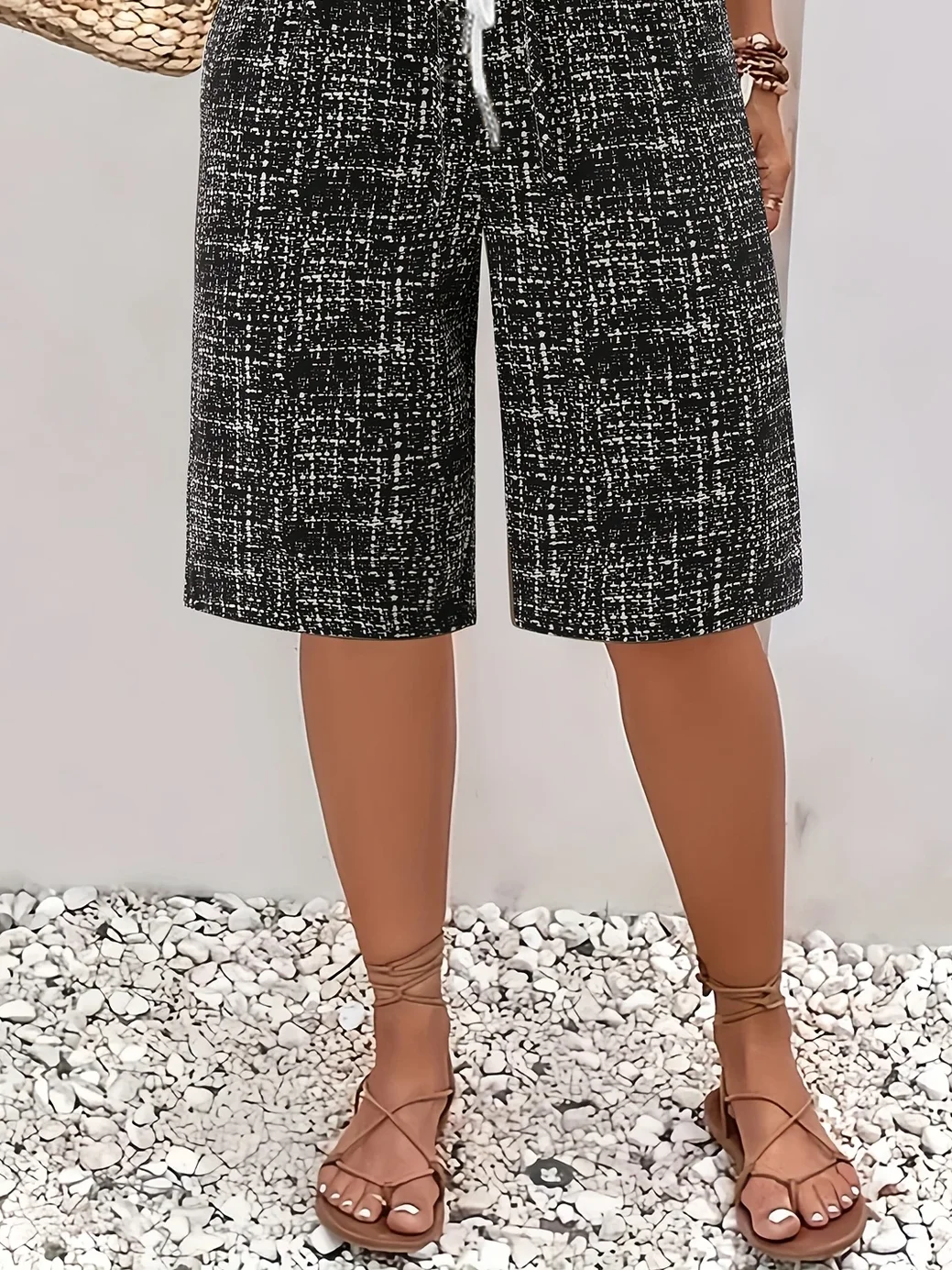 Women's  H-Line Straight Pants Daily Going Out Pants Black Casual Printing Abstract Summer Pants