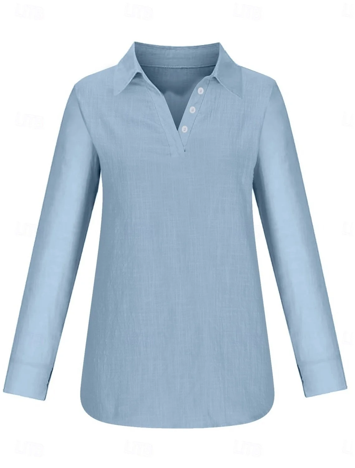 Women's Long Sleeve Casual Half-Open Shirt