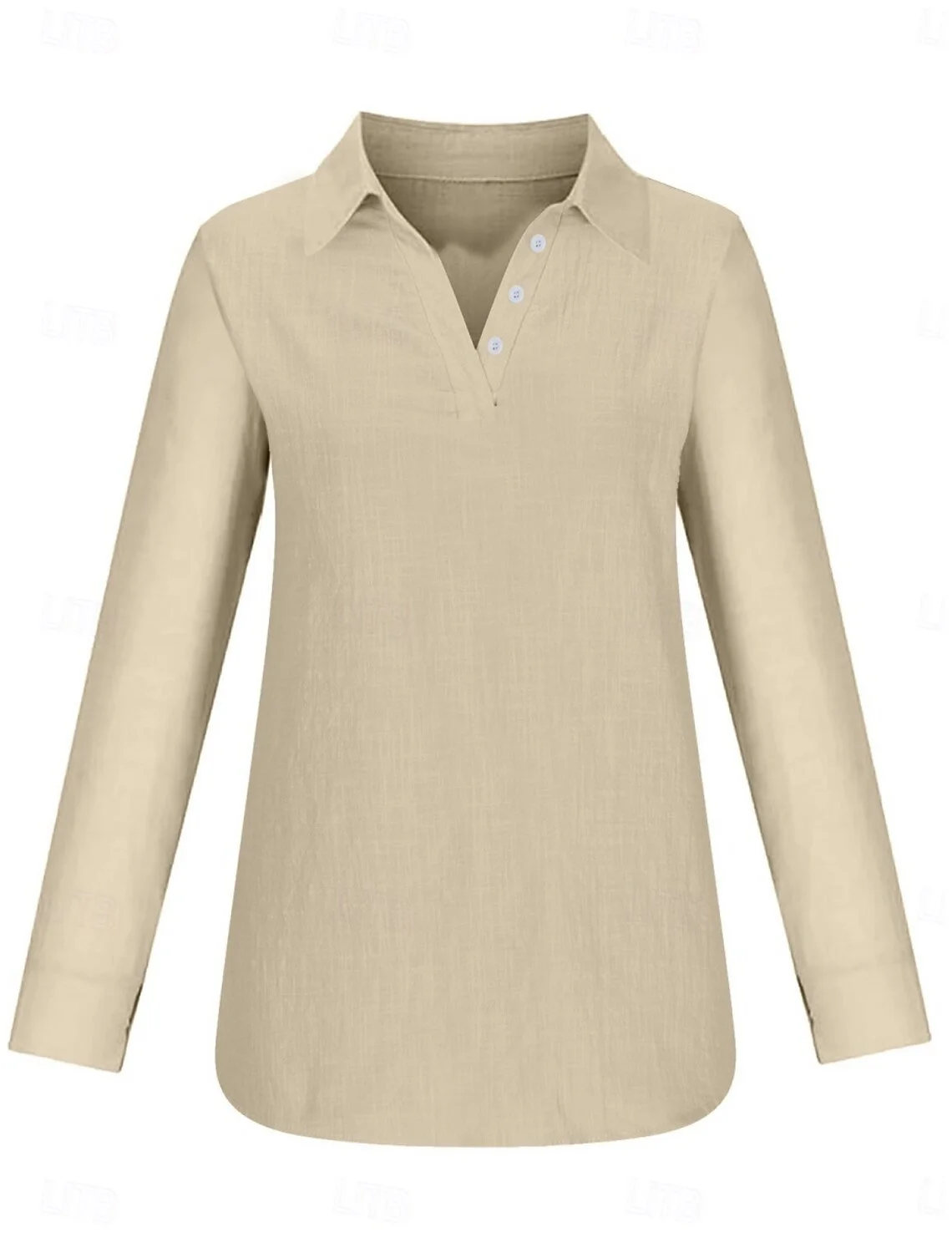 Women's Long Sleeve Casual Half-Open Shirt