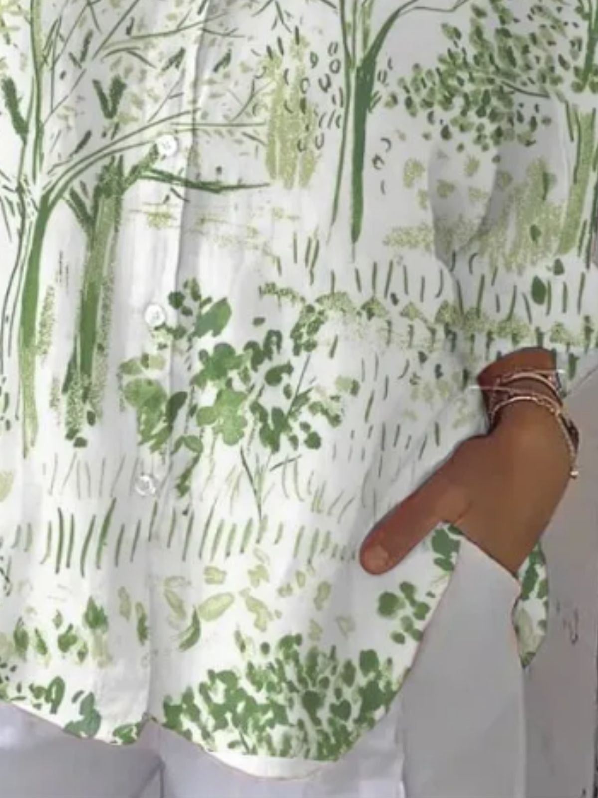 Tree Regular Fit Cotton Simple Shirt