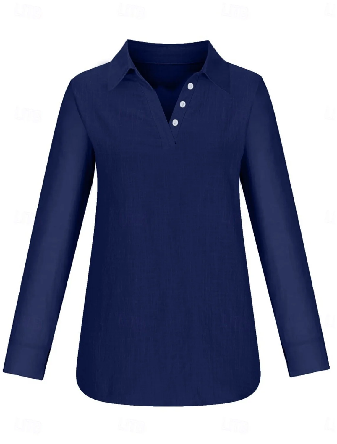 Women's Long Sleeve Casual Half-Open Shirt