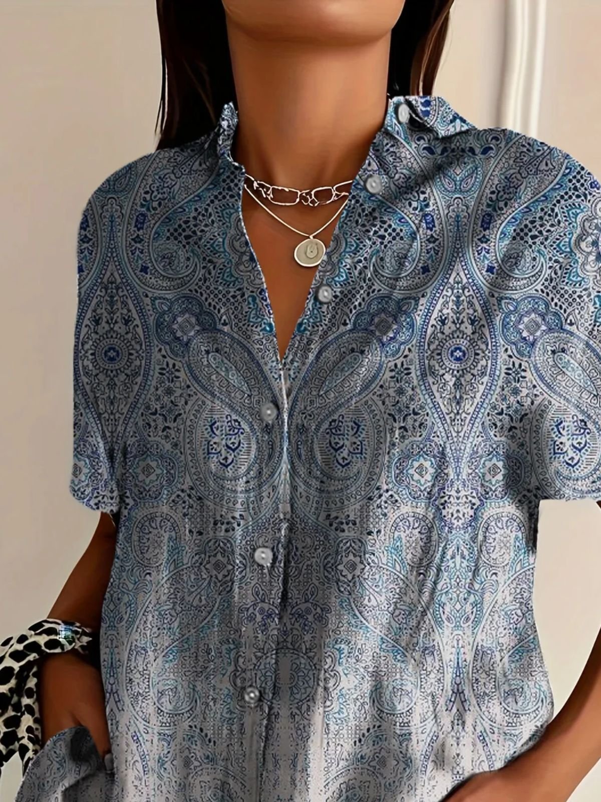 Ethnic Regular Fit Shirt Collar Shirt