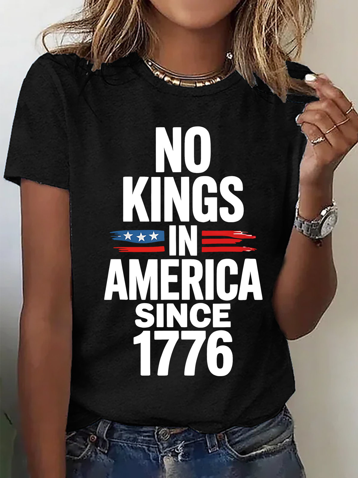 No Kings In America Since 1776 Cotton T-Shirt