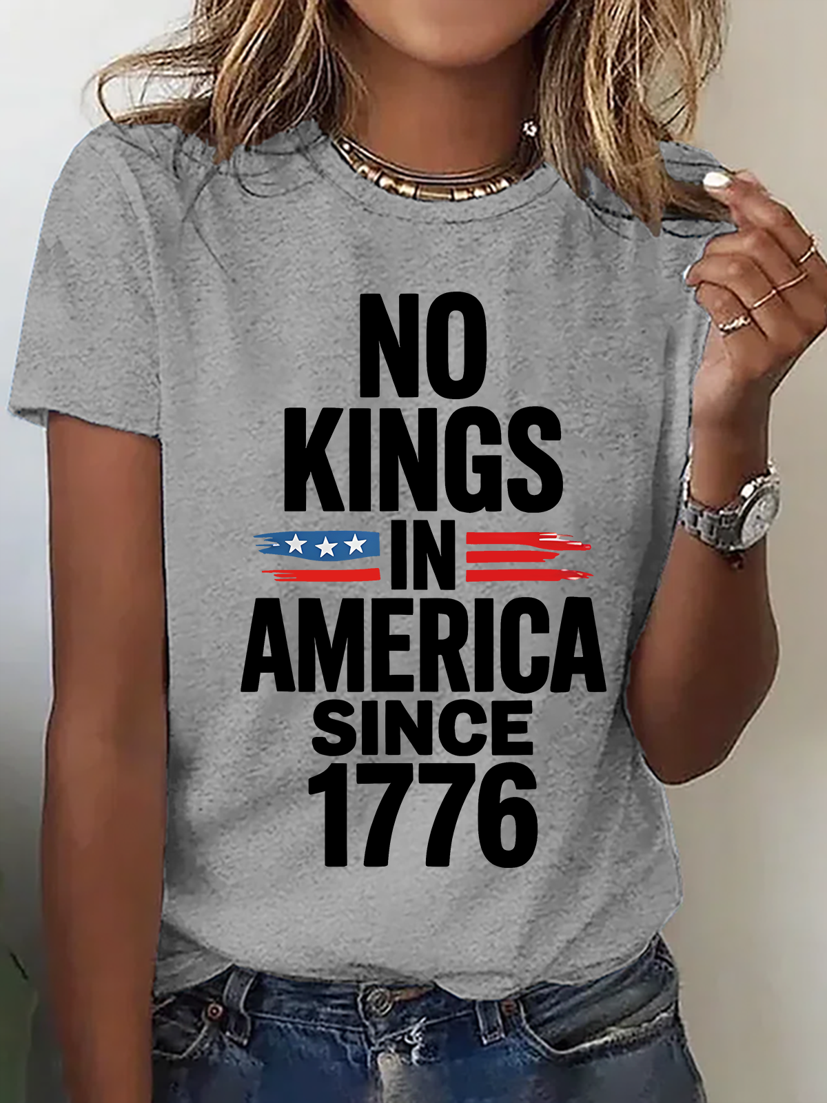 No Kings In America Since 1776 Cotton T-Shirt