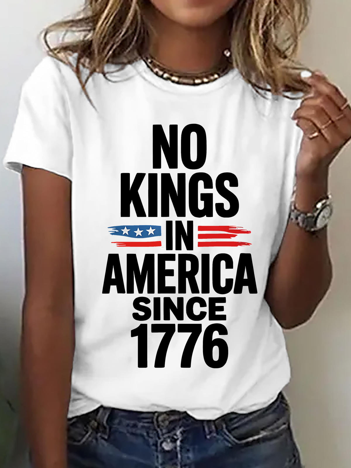 No Kings In America Since 1776 Cotton T-Shirt