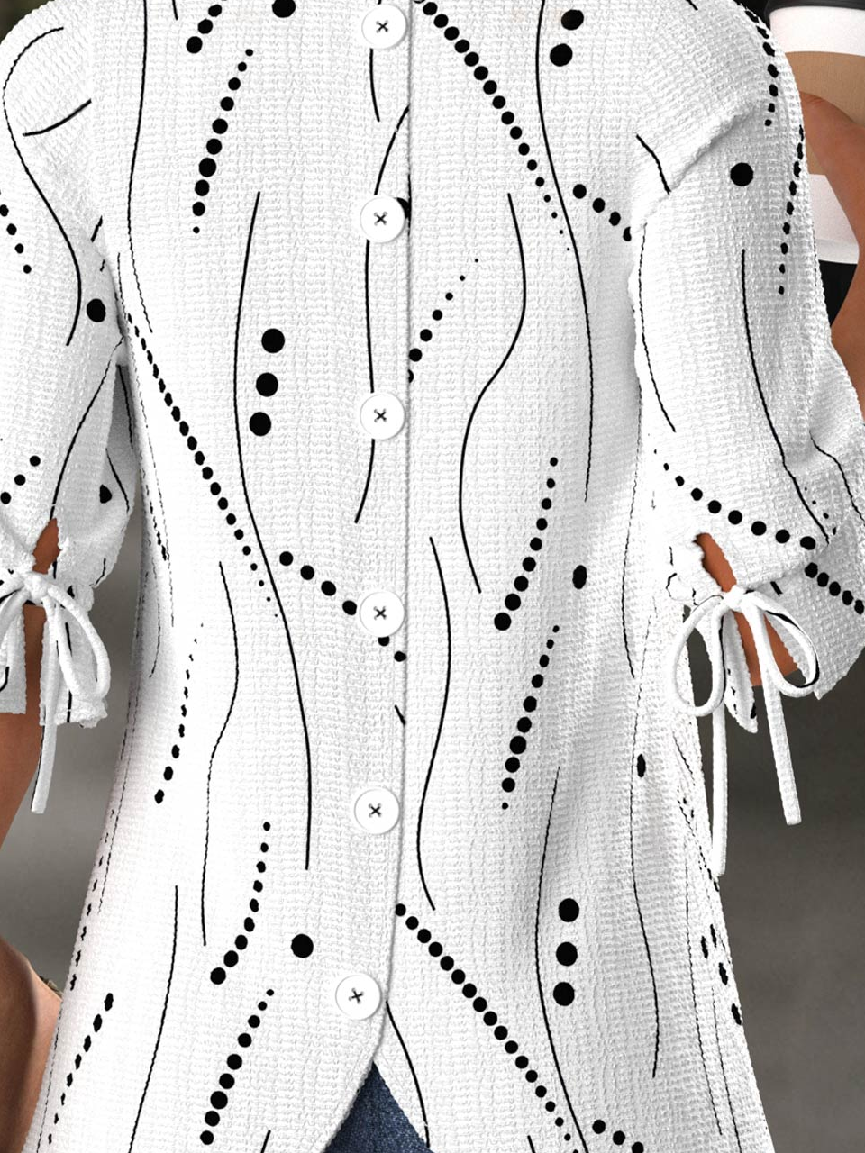 Abstract Polka Dots Regular Fit Casual Crew Neck Casual Shirt