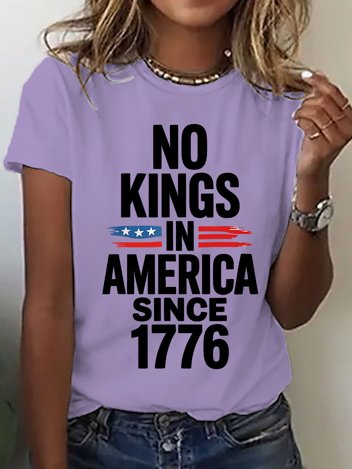No Kings In America Since 1776 Cotton T-Shirt