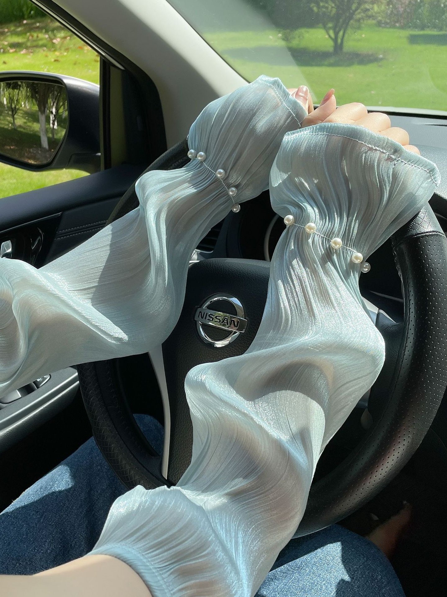 Outdoor Sun Protection Loose Sleeves For Women Anti-ultraviolet Arm Guards Summer Driving Mesh Gloves Thin Lace Ice Sleeves