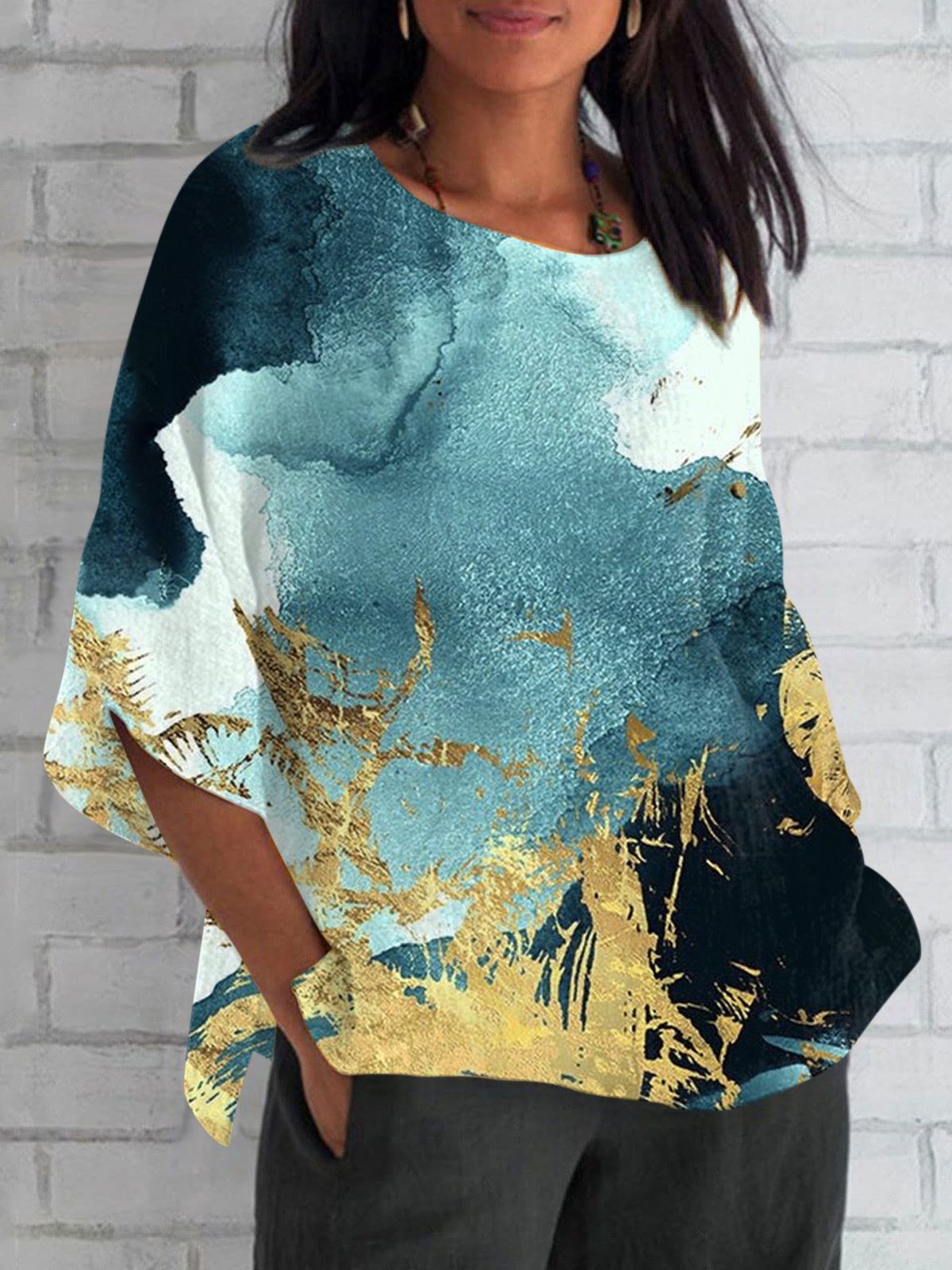 Women's Short Sleeve T-shirt Summer  Plain Printing V Neck Daily Going Out Casual Top