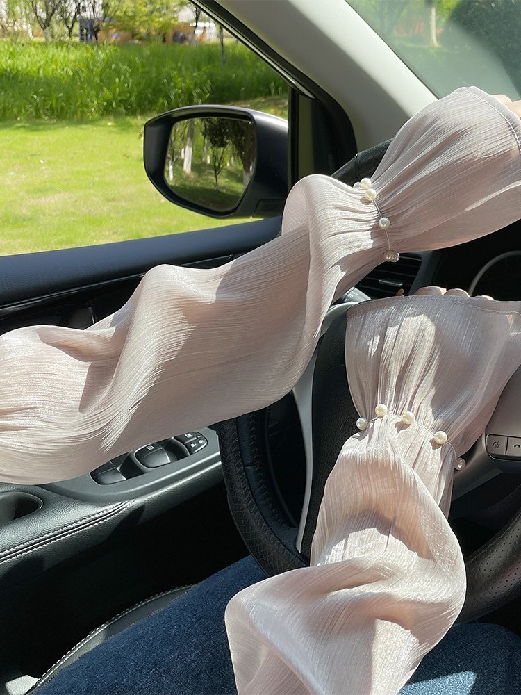Outdoor Sun Protection Loose Sleeves For Women Anti-ultraviolet Arm Guards Summer Driving Mesh Gloves Thin Lace Ice Sleeves