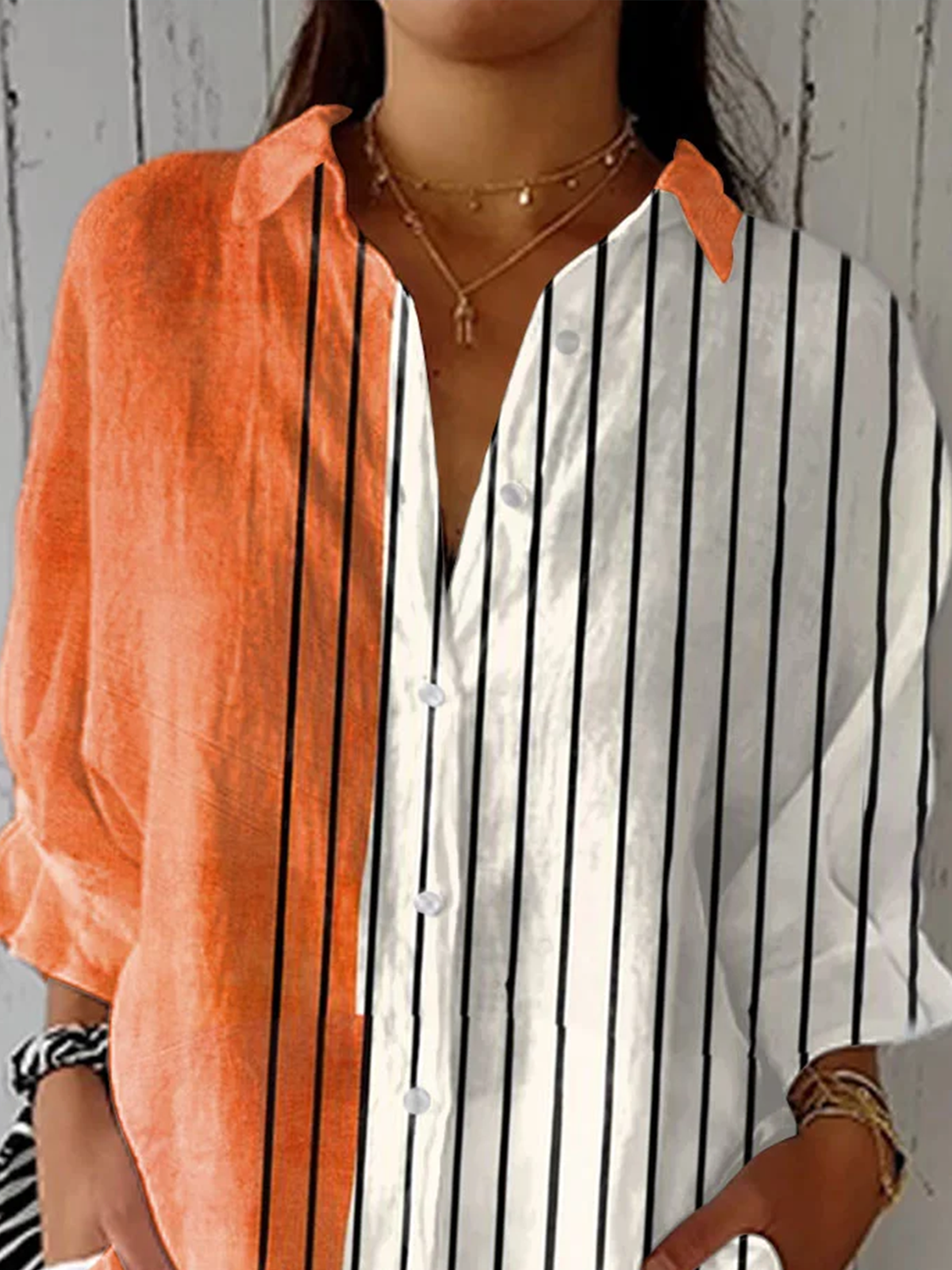 Casual Striped Cotton Shirt