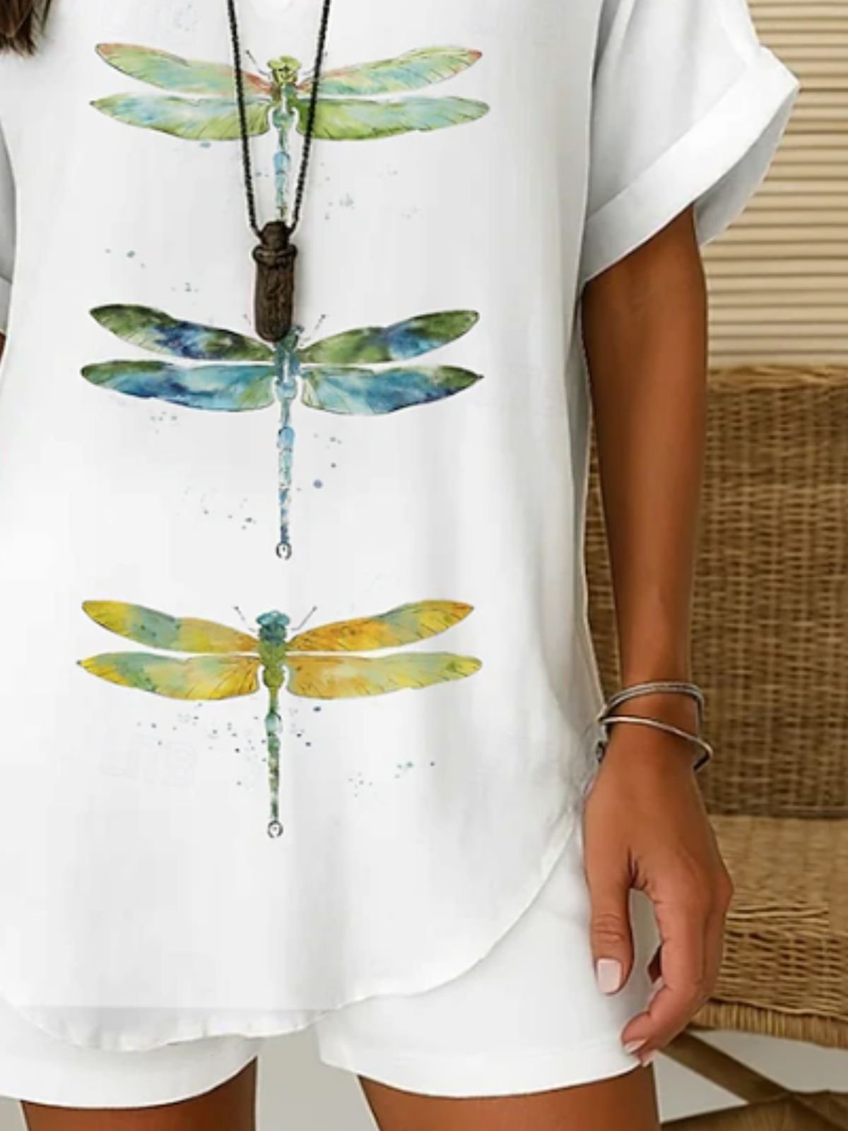Elegant Dragonfly Loose Blouse