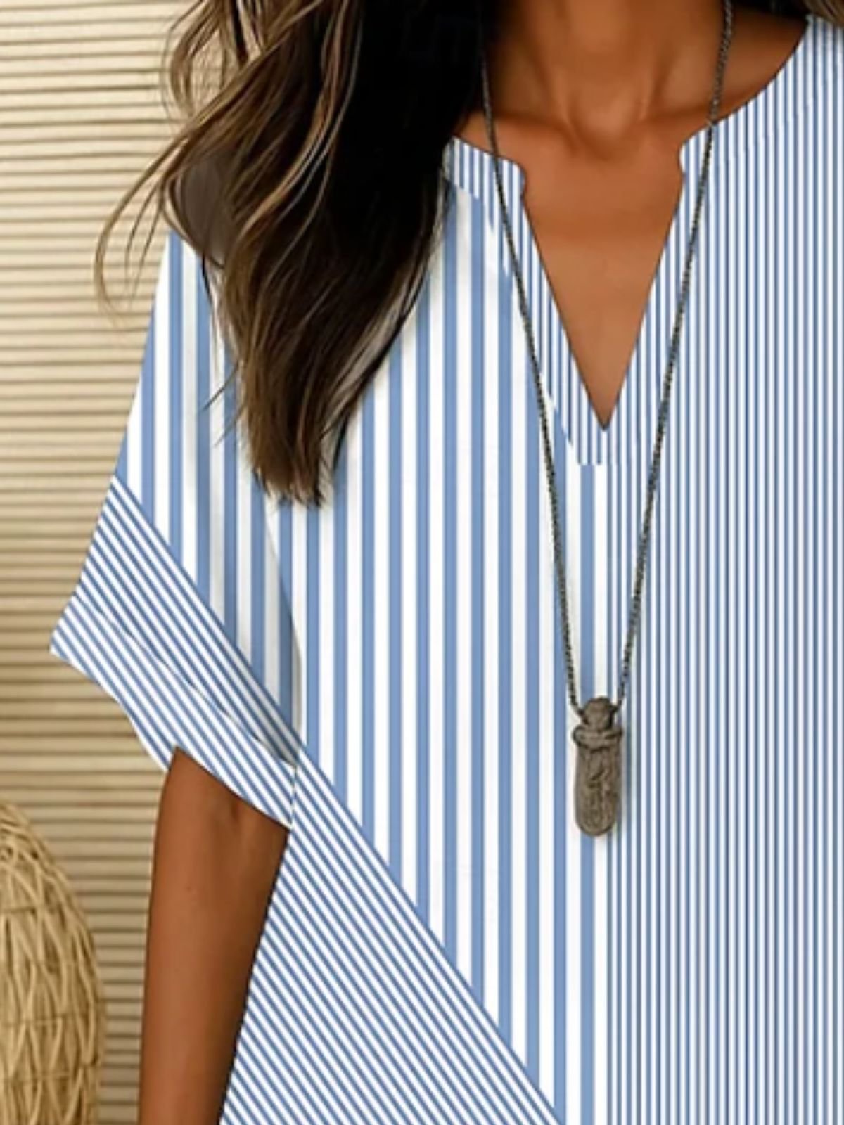 Elegant Shawl Collar Cotton Loose Blouse