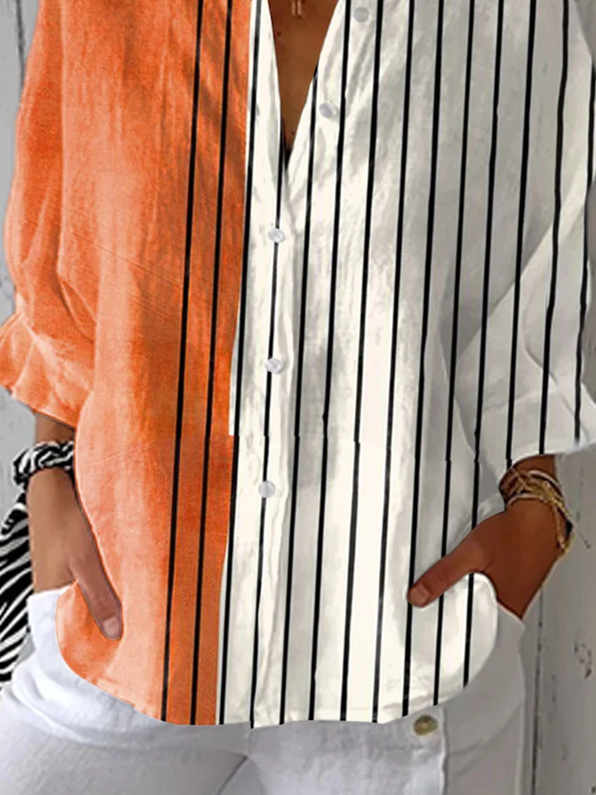 Casual Striped Cotton Shirt