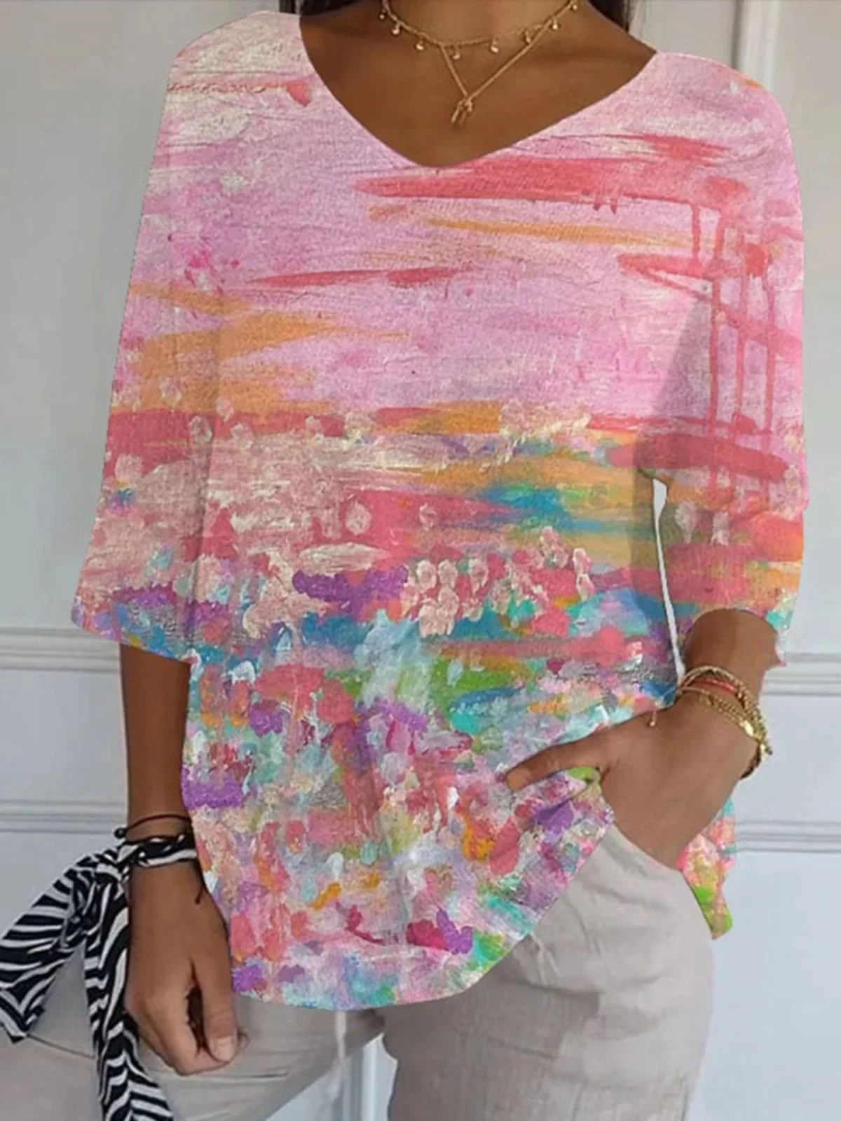 Regular Fit Casual Painting T-Shirt