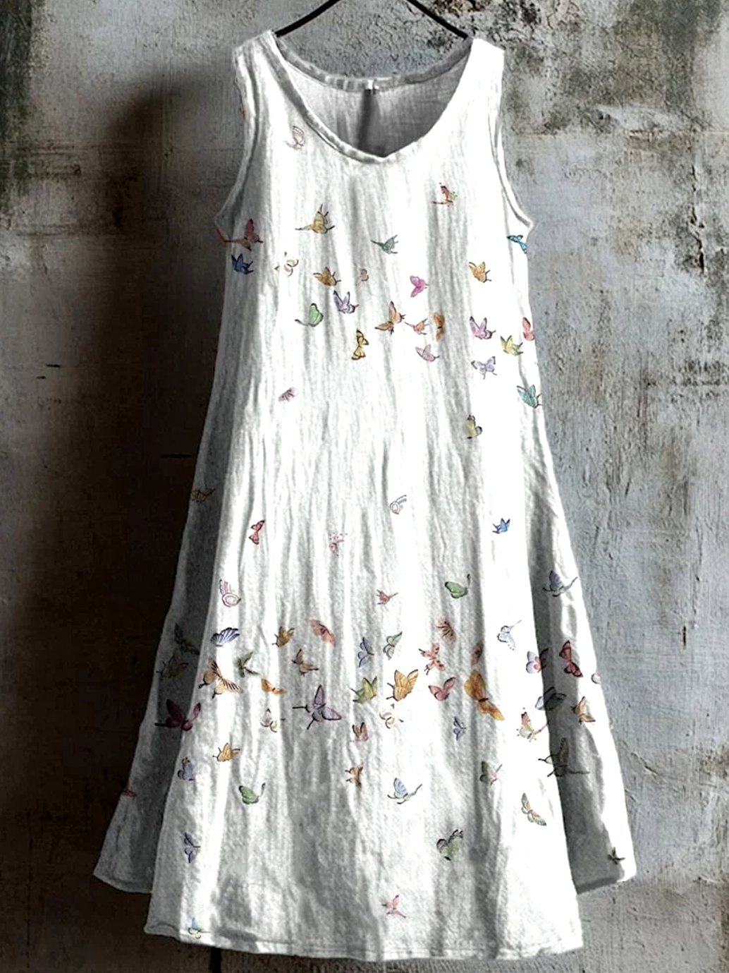 Cotton Casual Floral Dress With No