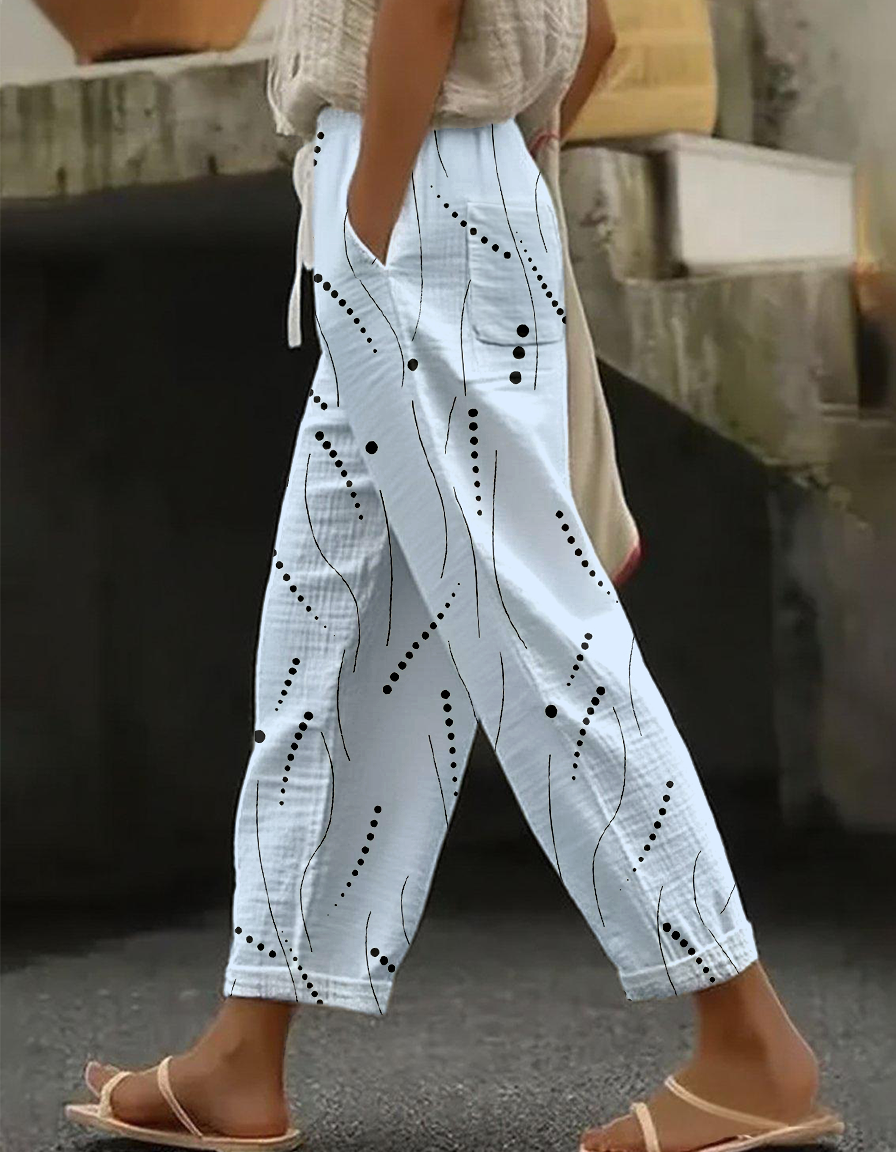 Casual Loose Abstract Polka Dots Pants