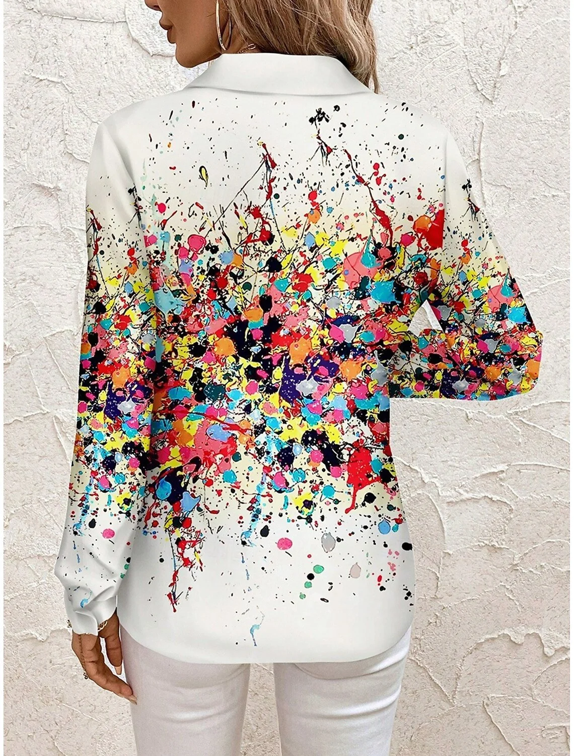 Shirt Collar Vintage Gradient Pattern Shirt
