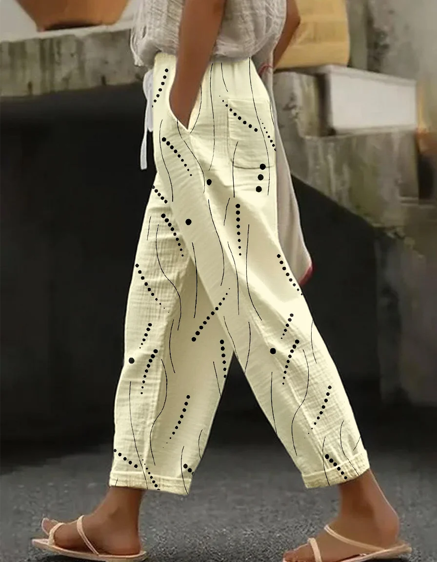 Casual Loose Abstract Polka Dots Pants