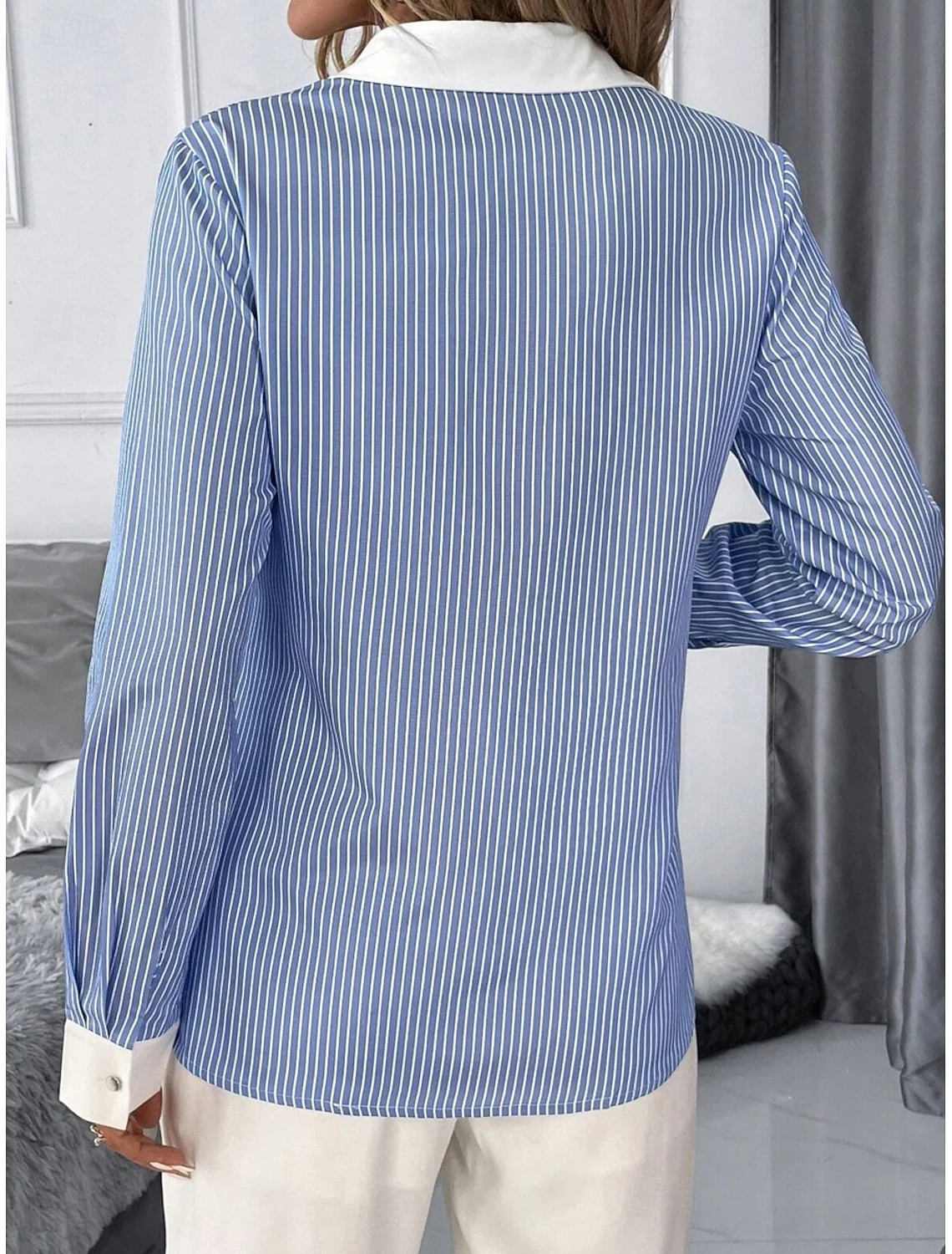 Shirt Collar Casual Striped Shirt