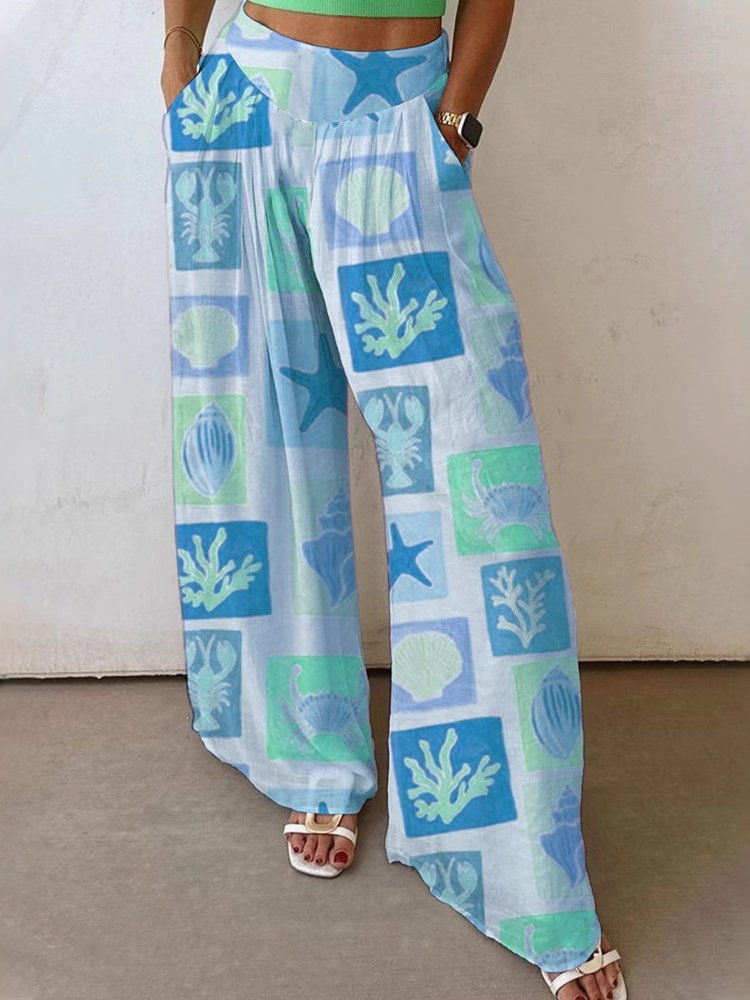 Women's  H-Line Wide Leg Pants Daily Going Out Pants Orange Casual Split Joint Shell Pants