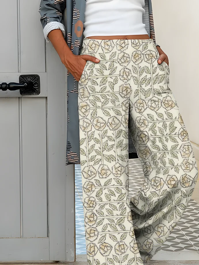 Floral Loose Vintage Pants