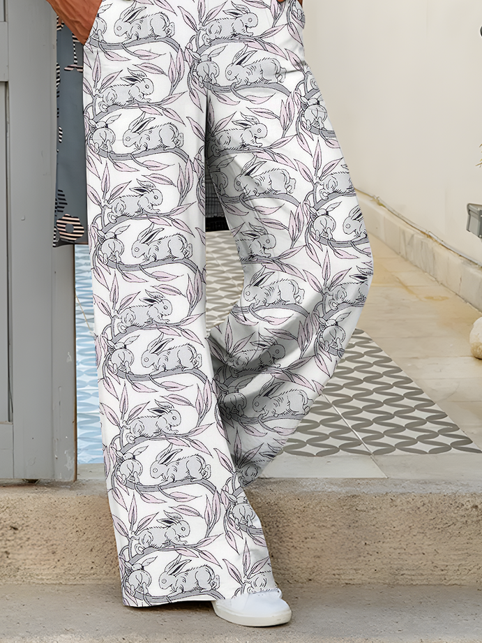 Casual Floral Loose Pants
