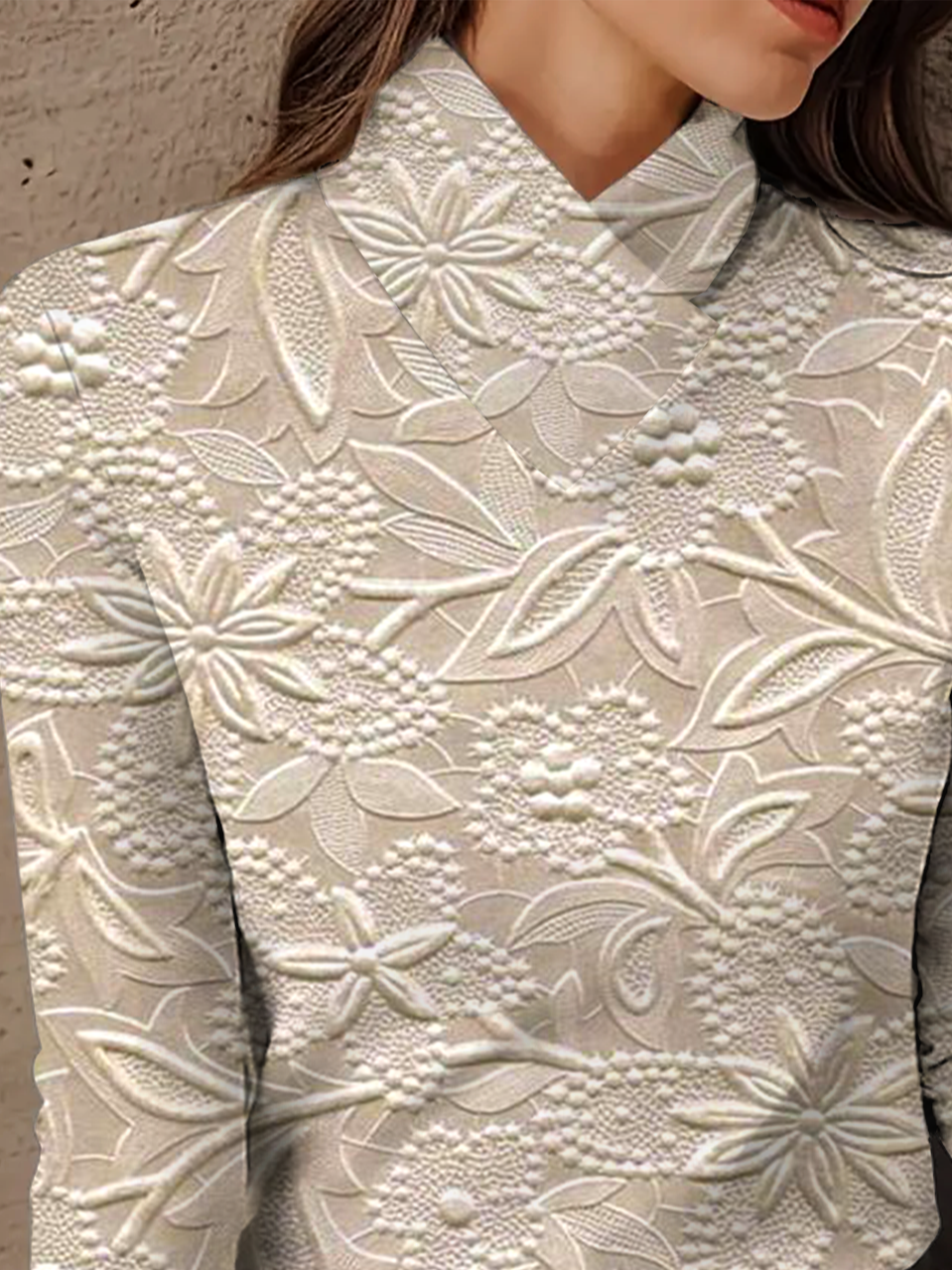 Women's Long-Sleeved High-Neck Slim-Fitting Top