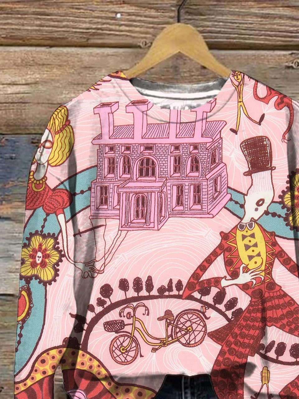 Loose Vintage Pop Art Print Sweatshirt
