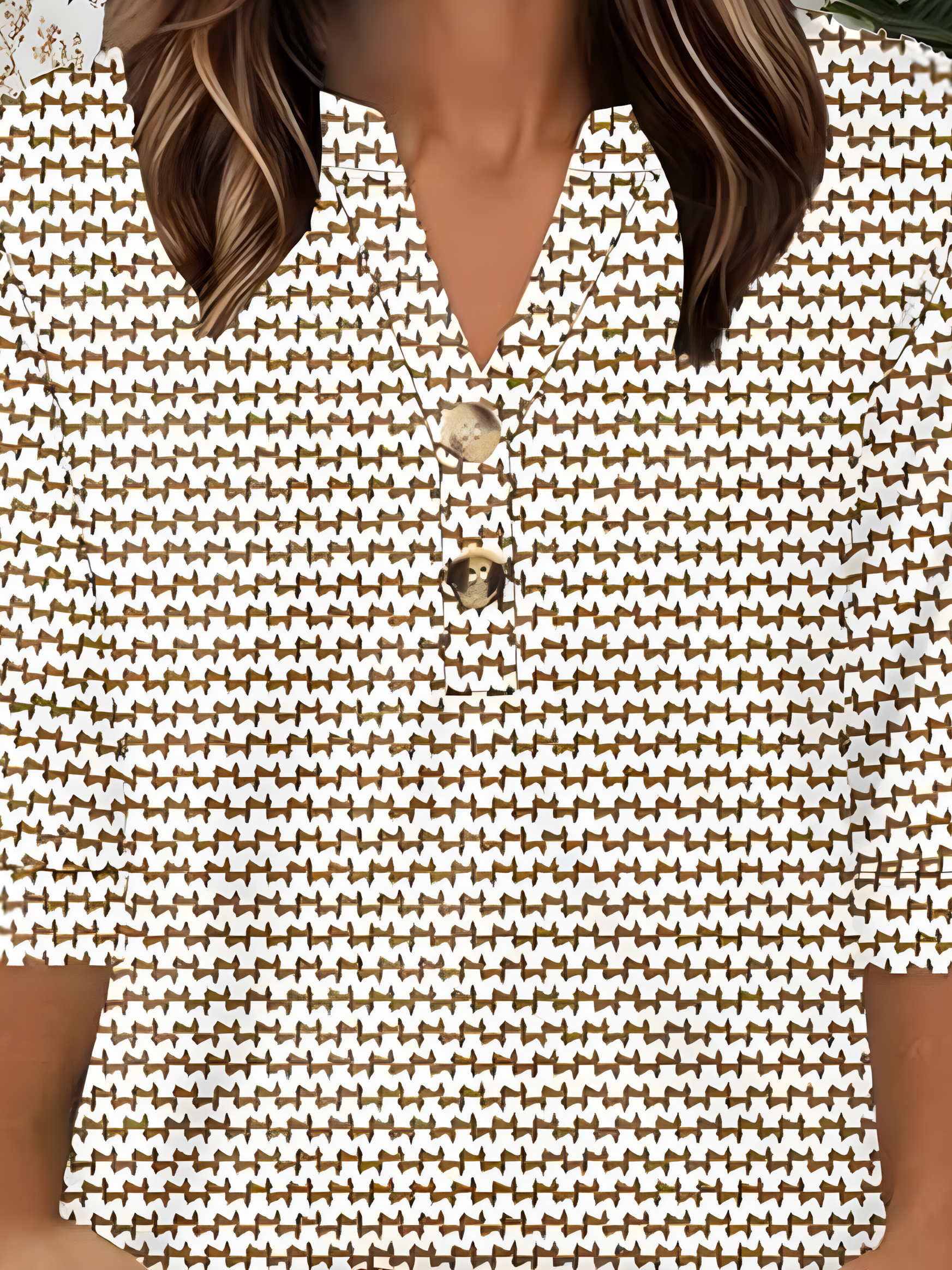 Cotton Loose Simple Geometric T-Shirt