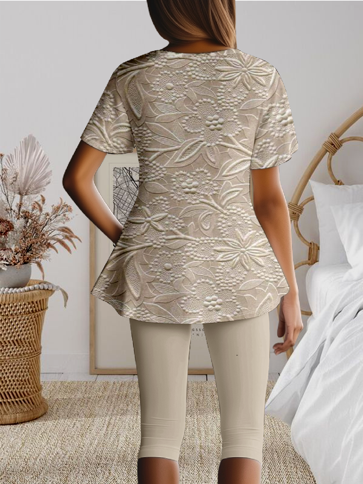 Crew Neck Casual Two-Piece Set